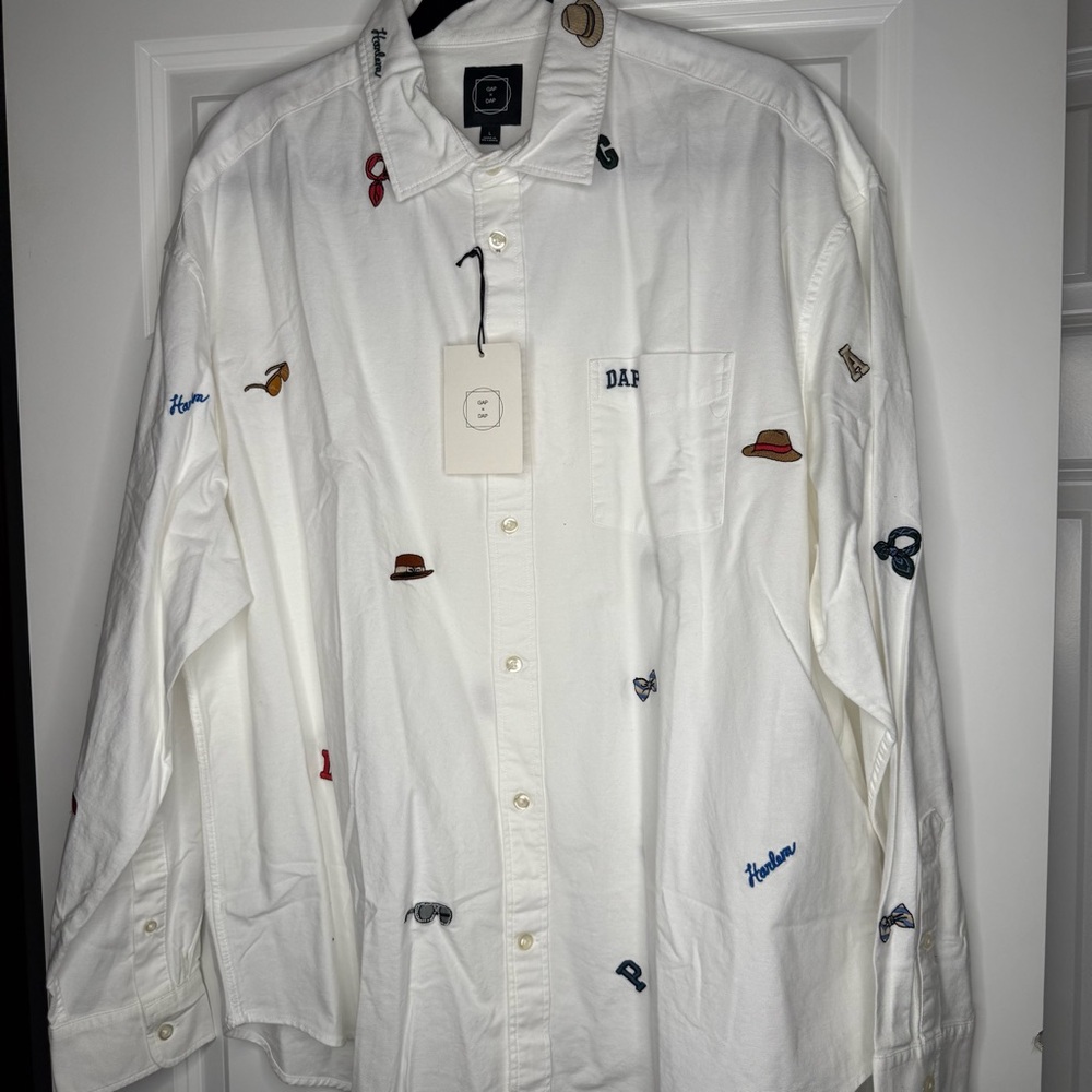 GAP x DAP White Embroidered Men's Shirt